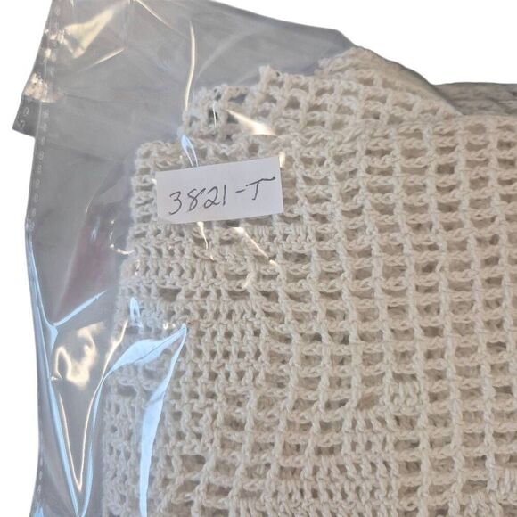 Vintage White Cotton Handmade Crochet Pillowcase Country  Crochet, Vintage White Cotton Pillow Covers (2) 20\